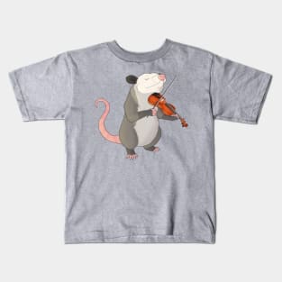 Possum playing the fiddle or violin Kids T-Shirt